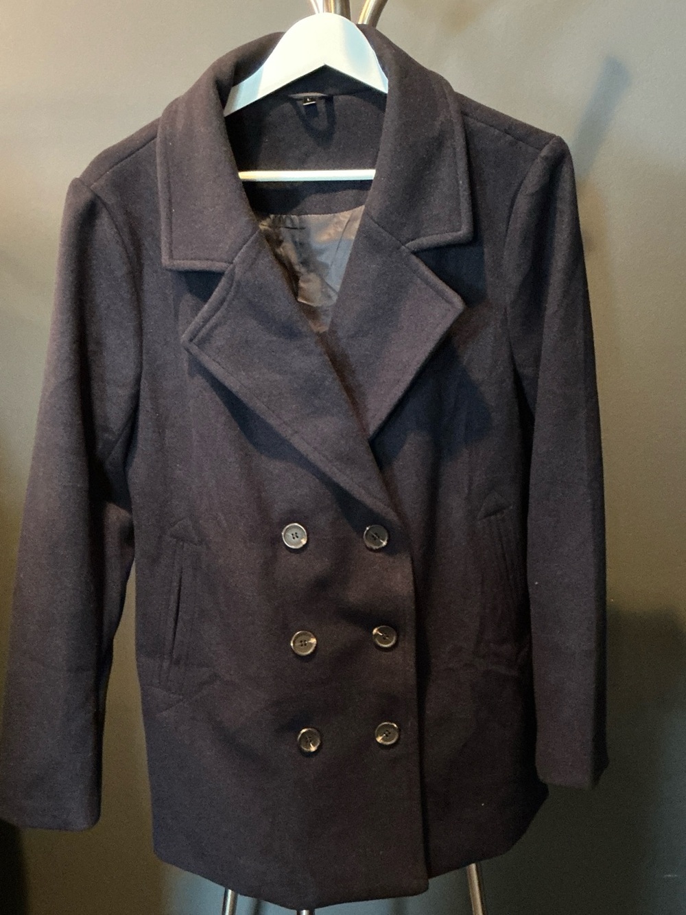 Classic Women's Navy Double-Breasted Peacoat